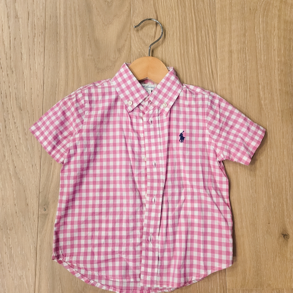Ralph Lauren Pink and White Button Down Shirt 18M EUC no flaws